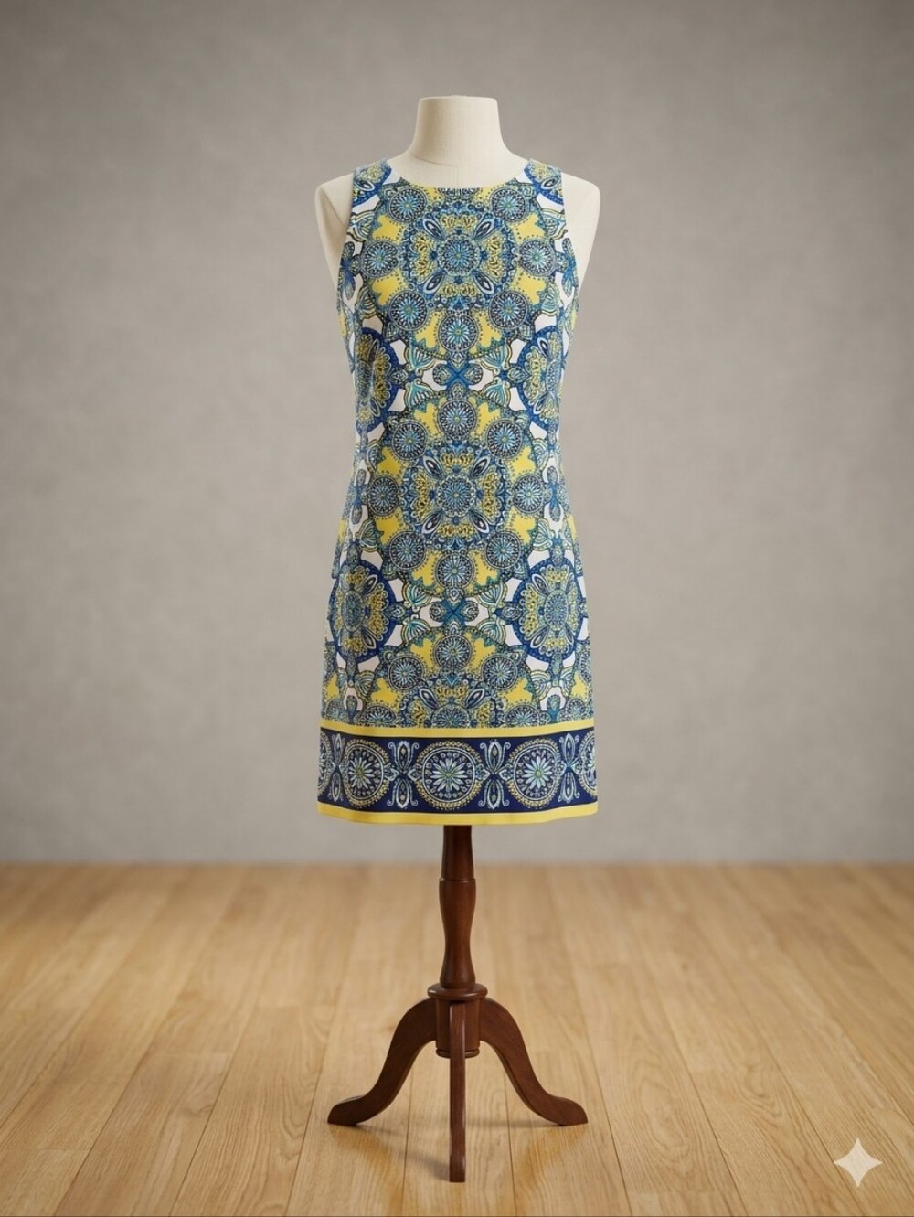 CLEARANCE London Style Collection Sleeveless Patterned Shift Dress, Size 4